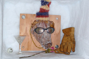 A pig's head shrine commemorating the first winter at the elevated station.