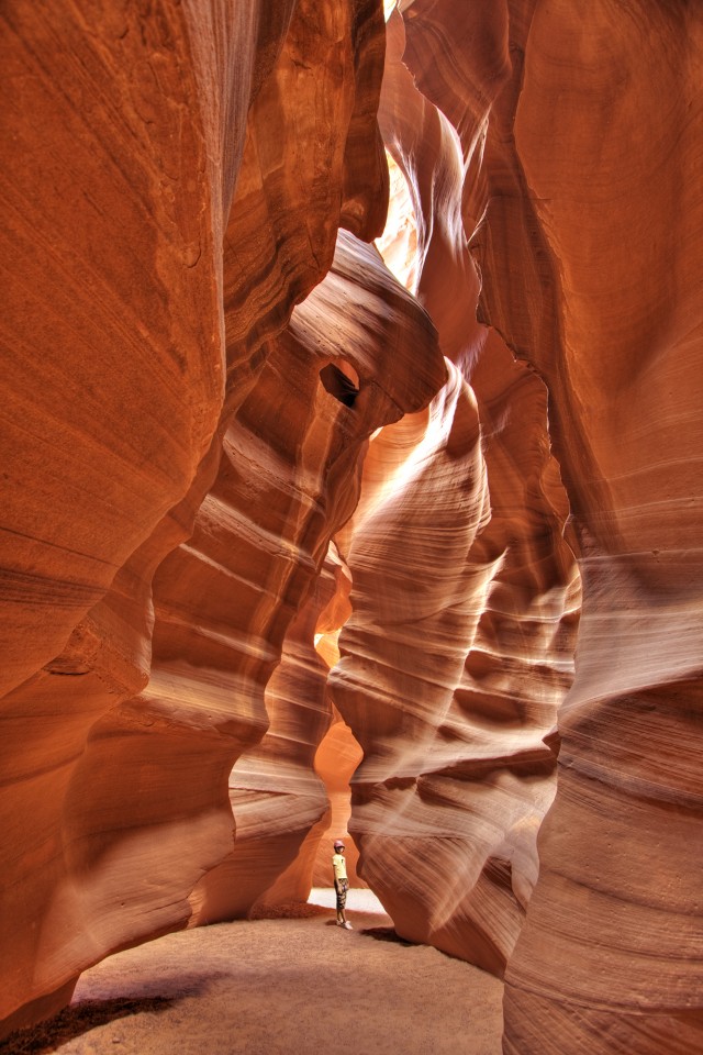 Antelope Canyon 'flowing' shapes in the rock.