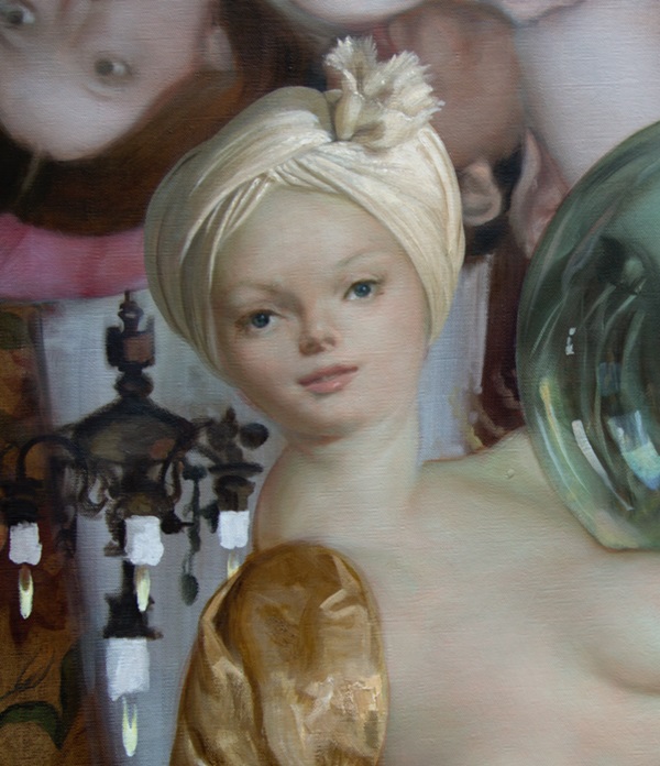 John Currin. Detail of painting. Courtesy Gagosian Gallery. © John Currin. 