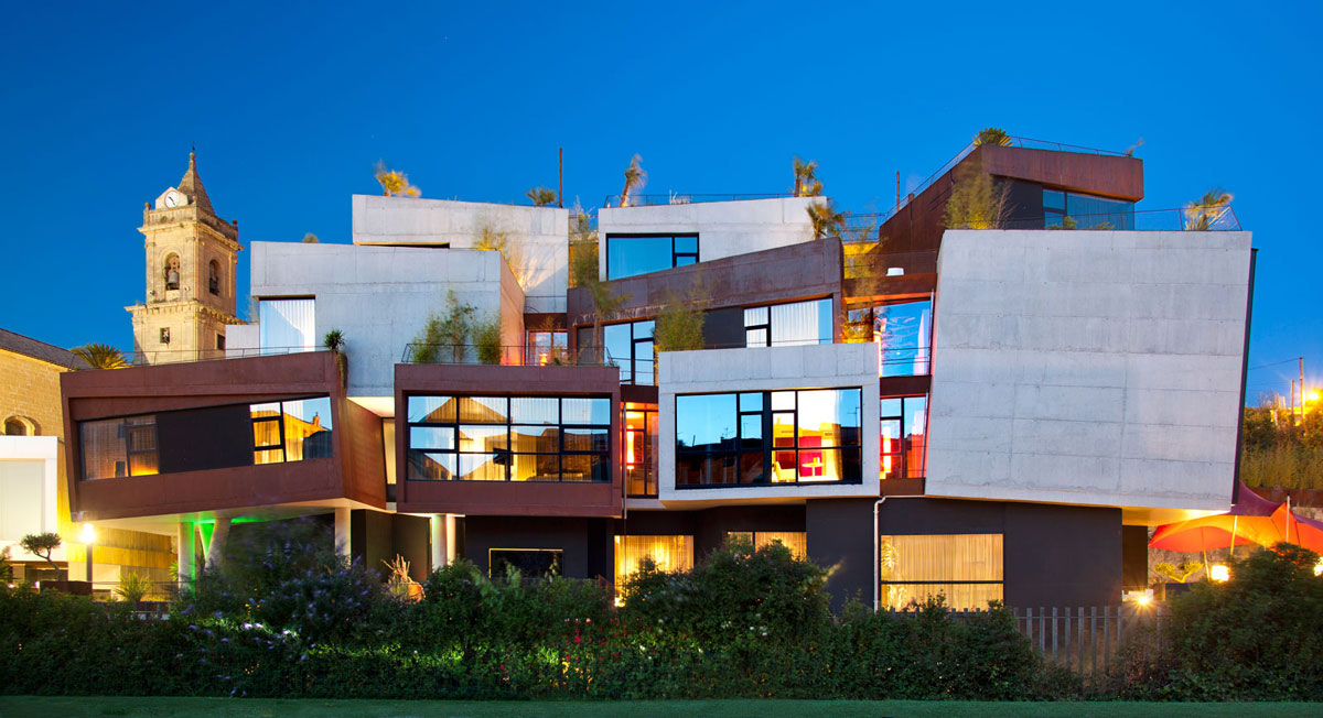 Hotel Viura in La Rioja, by Spanish architects Designhouses, in the wine region of La Rioja, Spain.