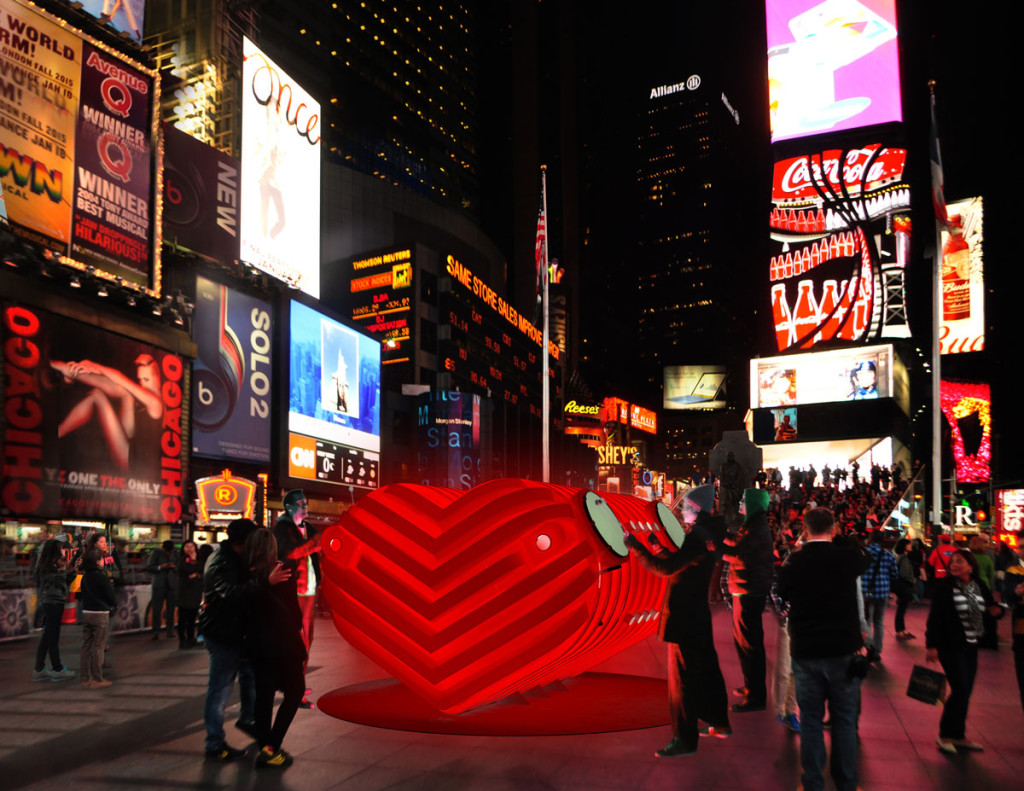 HeartBeat by Stereotank is a public art installation celebrating Valentine’s Day in Times Square.