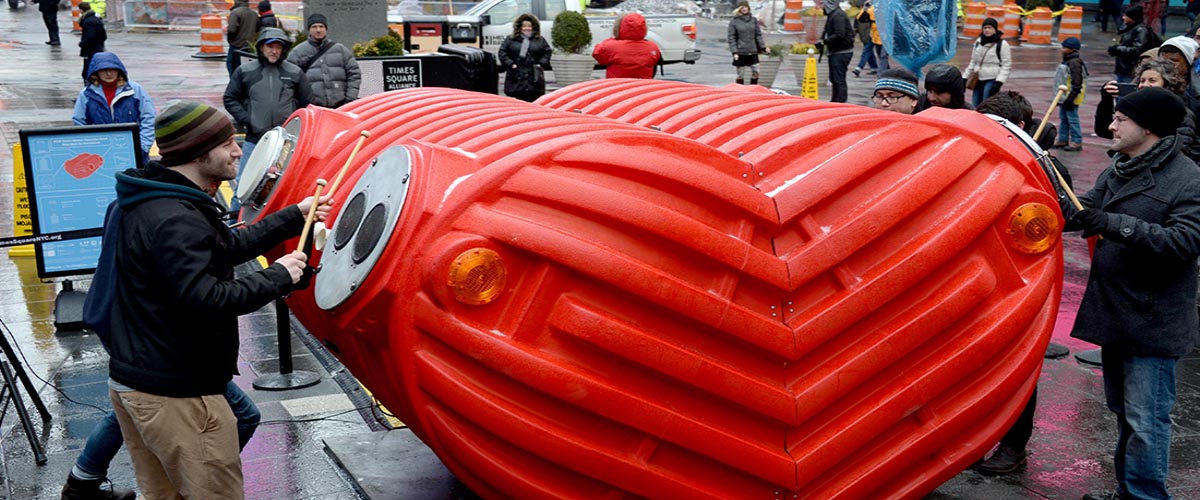HeartBeat by Stereotank is a public art installation celebrating Valentine’s Day in Times Square.
