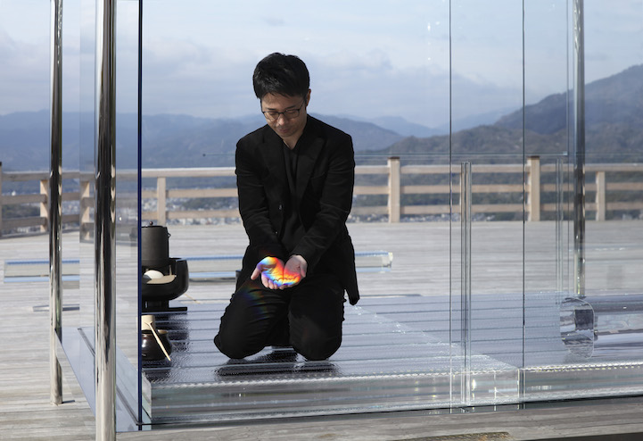 KOU-AN, The Transparent Glass Tea House by Tokujin Yoshioka at Seiryuden, Kyoto, Japan.
