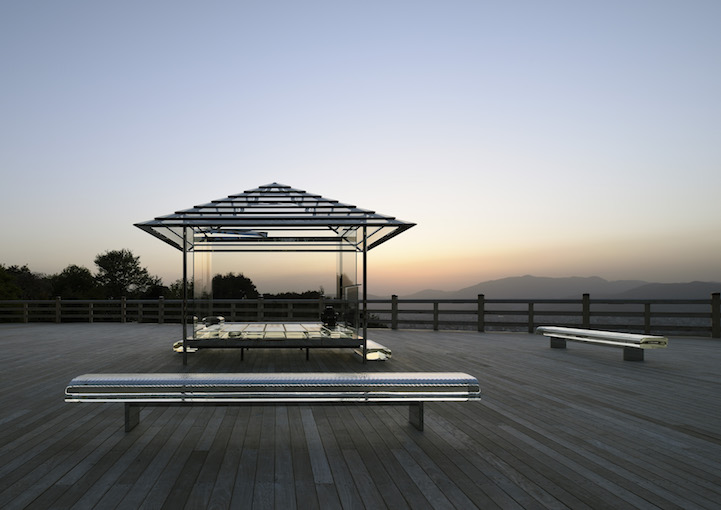 KOU-AN, The Transparent Glass Tea House by Tokujin Yoshioka at Seiryuden, Kyoto, Japan.